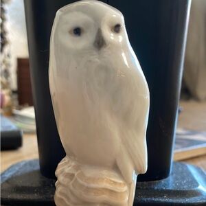 Denmark vintage White polar Owl porcelain Figurine numbered